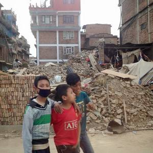 Life goes on amid the destruction in Bhaktapu