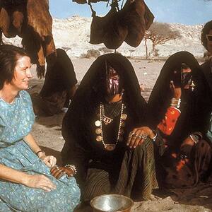 Dr. Marian Kennedy with bedouin patients 1965